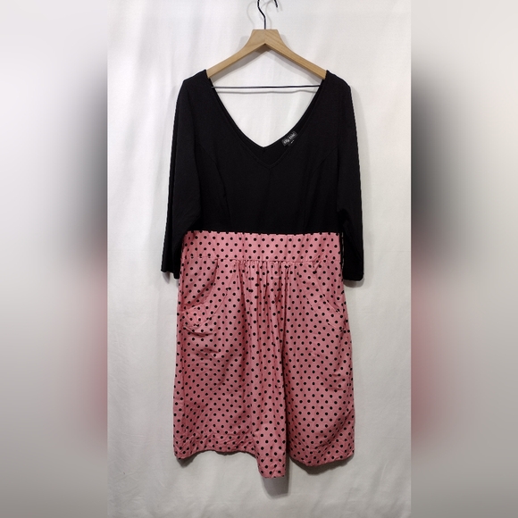 City Chic Annabella Dress Women's 18 Pink Black Babydoll Barbiecore Retro Y2K - Picture 2 of 10